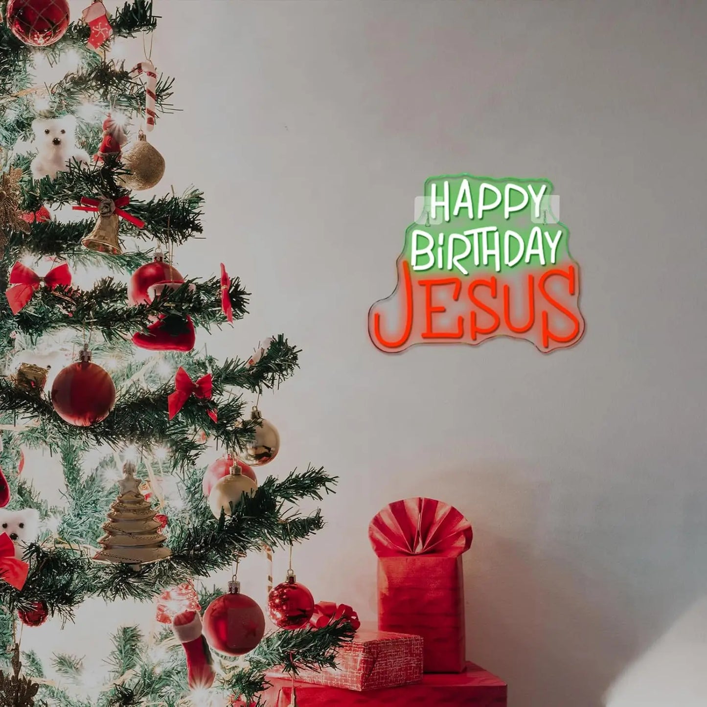Happy Birthday Jesus Christmas Neon Led Sign