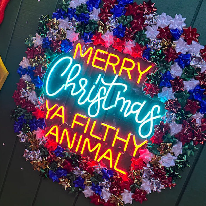 Merry Christmas Ya Filthy Animal Neon Led Sign