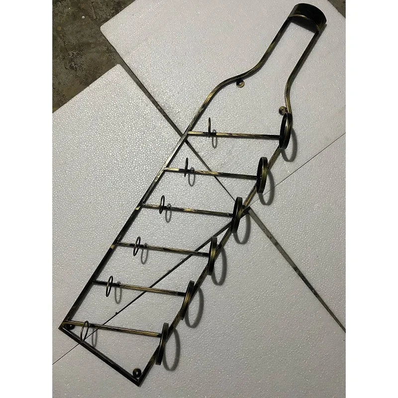 Simple Iron Art Wall Mounted Wine Rack Decorative Hanging Red Wine Holder Creative Home Decor Products Wine Basket/Stand