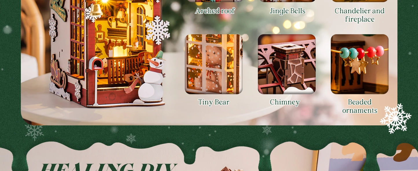 Robotime Book Nook Christmas House Kit