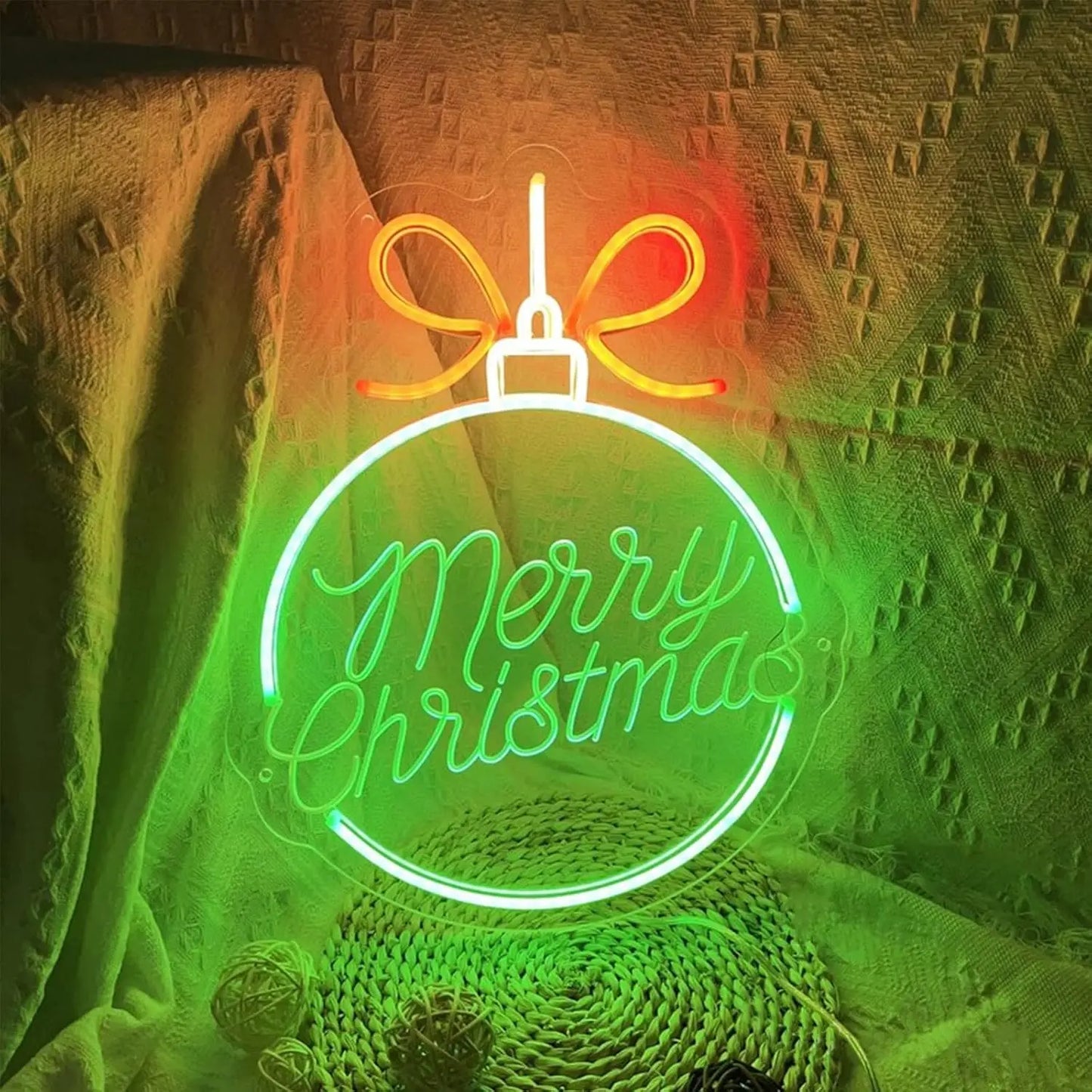 Merry Christmas Bauble Neon Sign