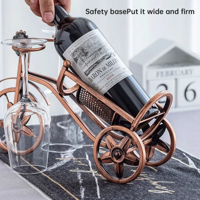 Vintage Wine Glass Bottle Rack European Style Tabletop Holder Space Saving Kitchen Bar Home Countertop Organizer Display Shelf