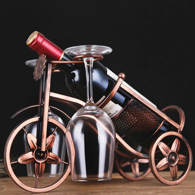 Vintage Wine Glass Bottle Rack European Style Tabletop Holder Space Saving Kitchen Bar Home Countertop Organizer Display Shelf