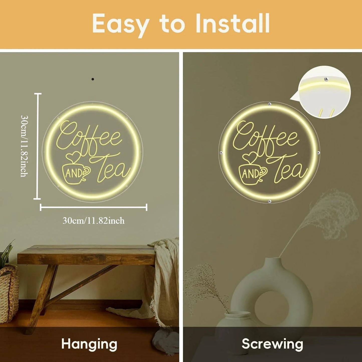 Coffee and Tea Neon Led Sign