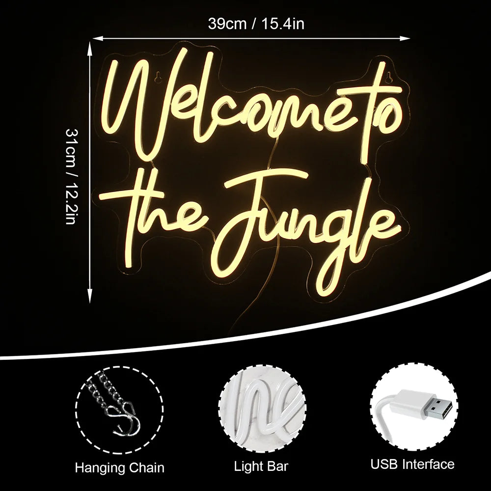 Welcome To The Jungle Neon Led Sign
