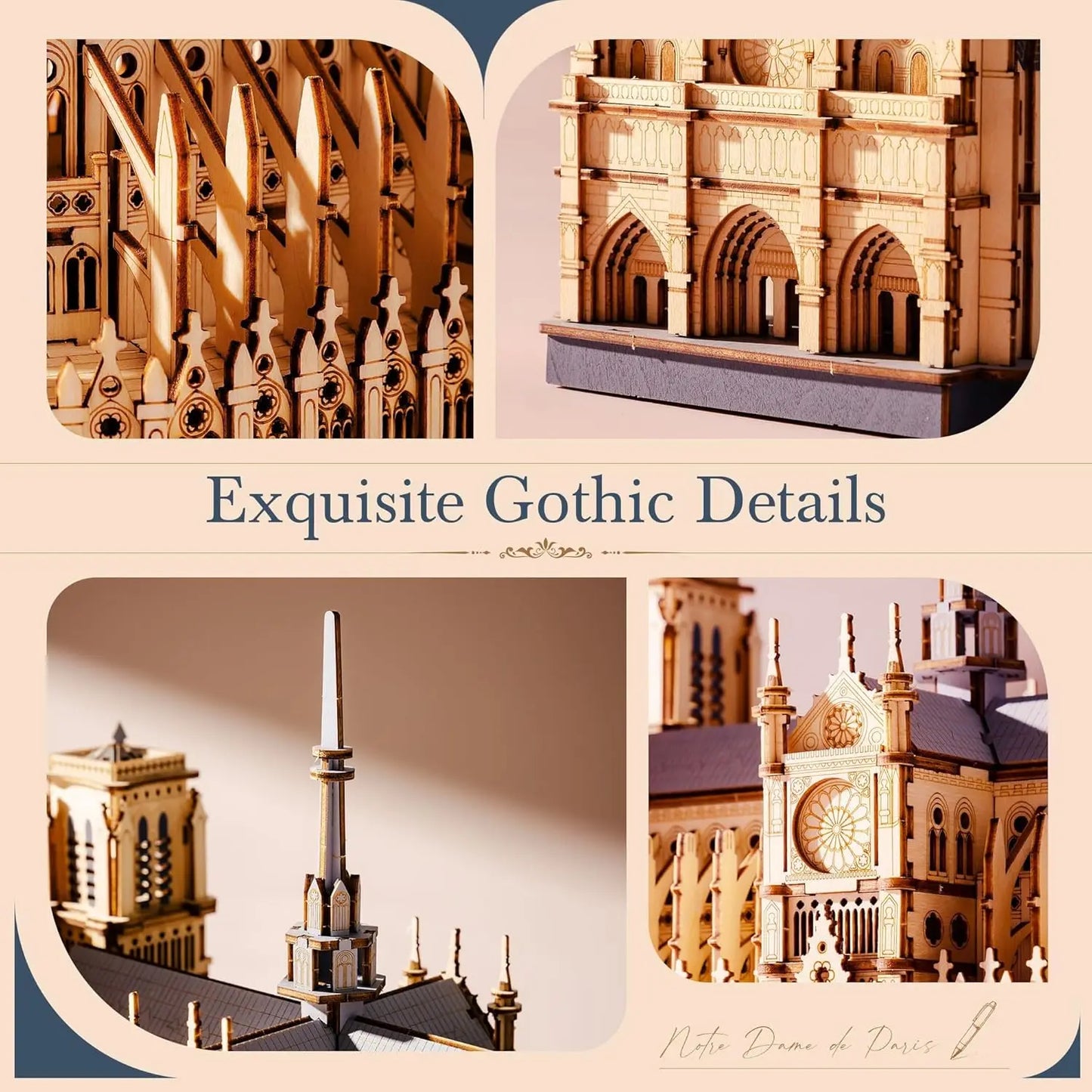 Robotime Notre Dame Paris Cathedral 3D Wooden Model