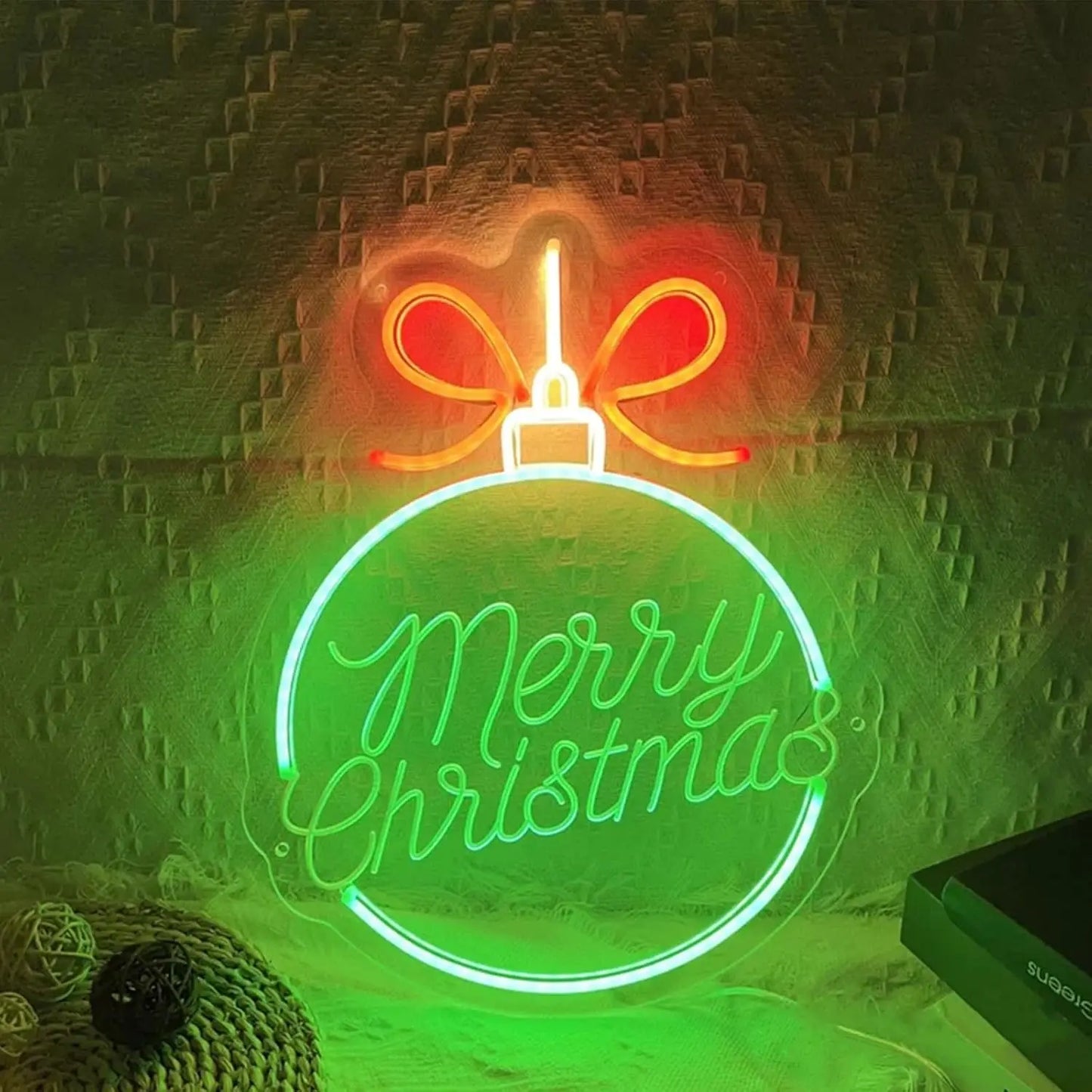 Merry Christmas Bauble Neon Sign