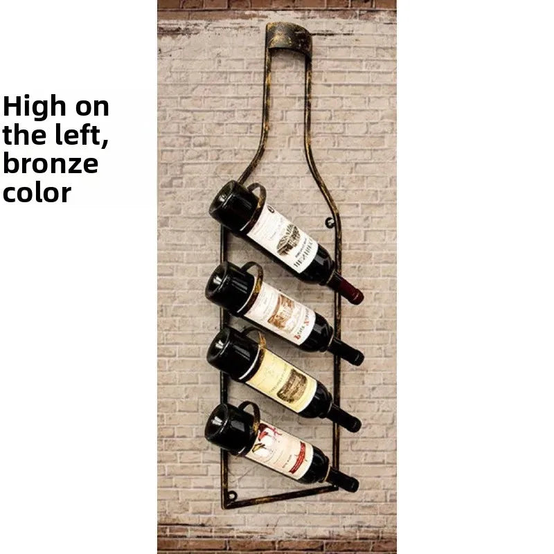 Simple Iron Art Wall Mounted Wine Rack Decorative Hanging Red Wine Holder Creative Home Decor Products Wine Basket/Stand