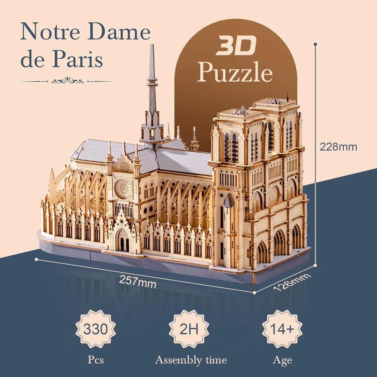 Robotime Notre Dame Paris Cathedral 3D Wooden Model