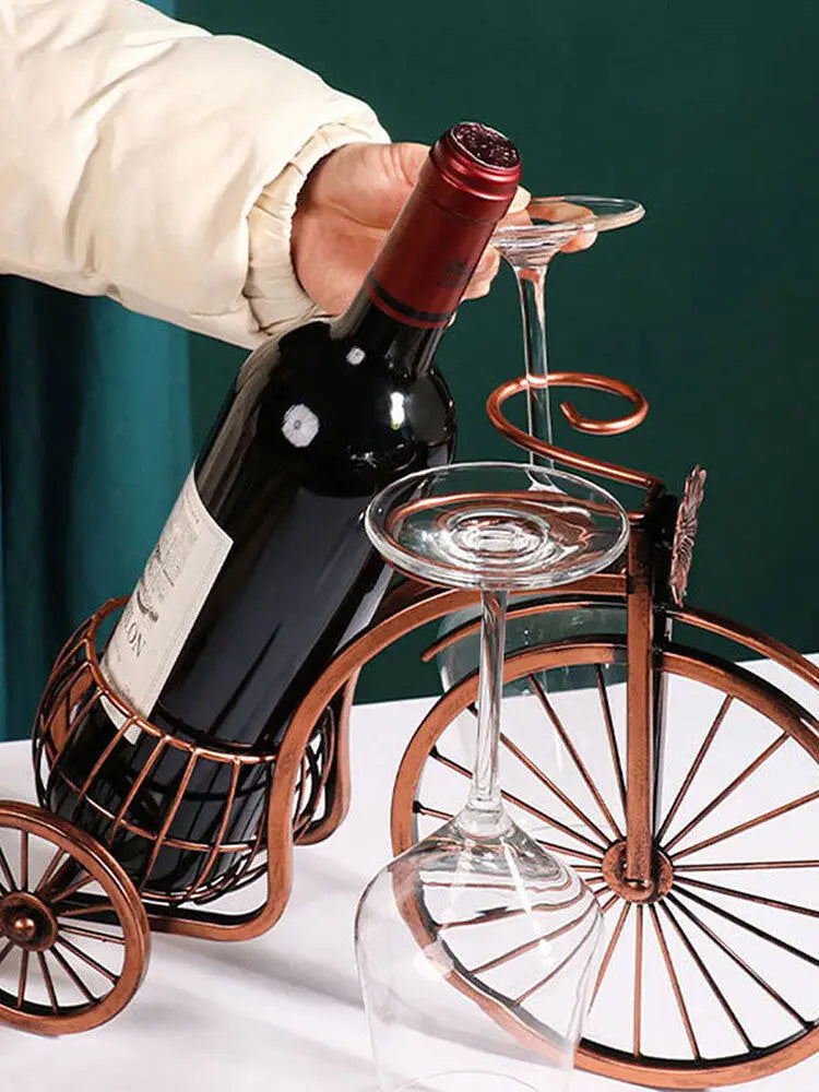 Vintage Wine Glass Bottle Rack European Style Tabletop Holder Space Saving Kitchen Bar Home Countertop Organizer Display Shelf