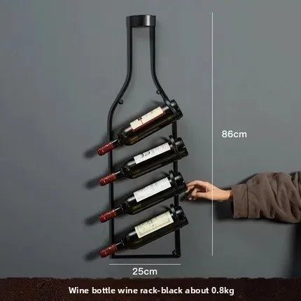 Simple Iron Art Wall Mounted Wine Rack Decorative Hanging Red Wine Holder Creative Home Decor Products Wine Basket/Stand