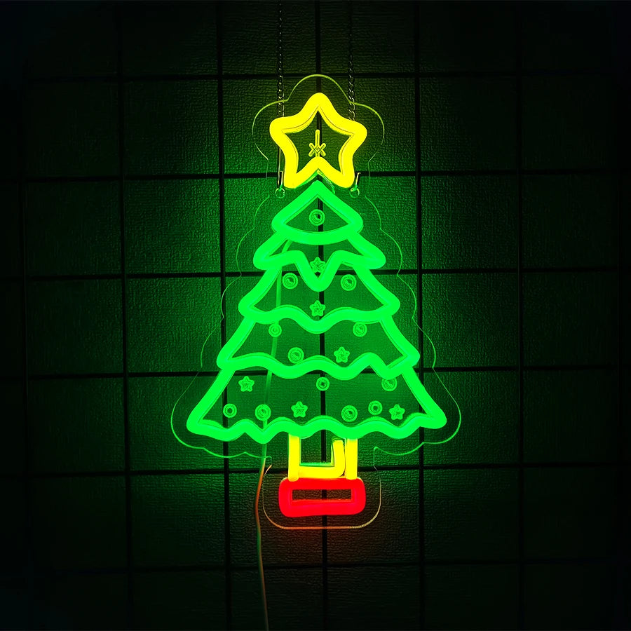 Merry Christmas, Joy and Christmas Tree Neon Signs