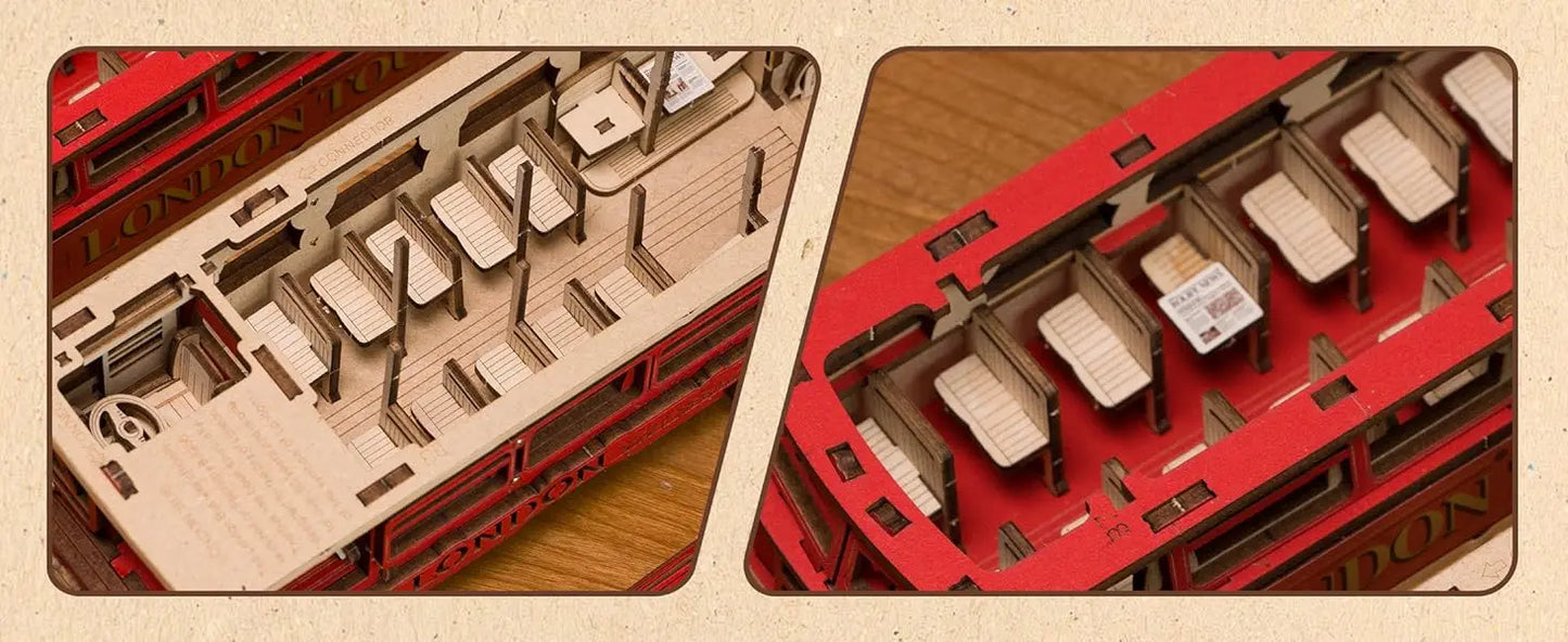 Robotime London Tour Bus 3D Wooden Puzzle