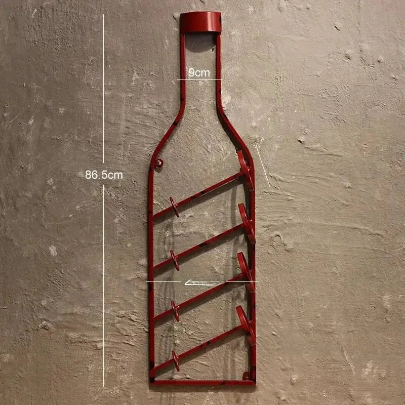 Simple Iron Art Wall Mounted Wine Rack Decorative Hanging Red Wine Holder Creative Home Decor Products Wine Basket/Stand