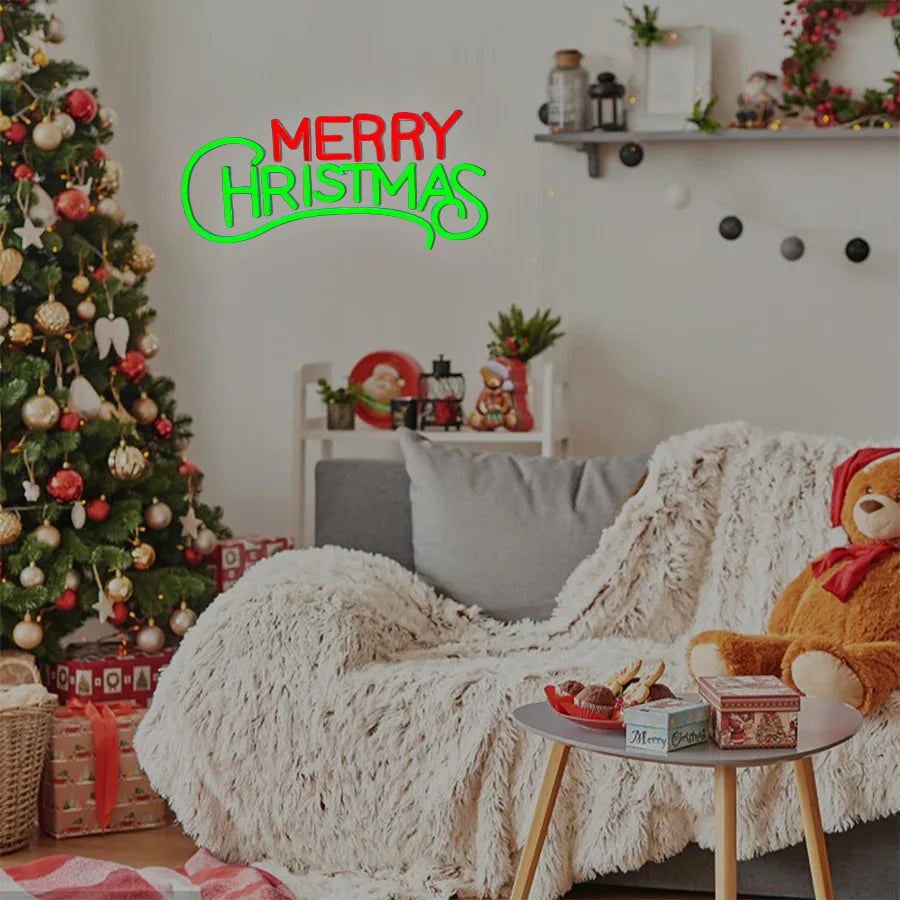 Merry Christmas, Joy and Christmas Tree Neon Signs