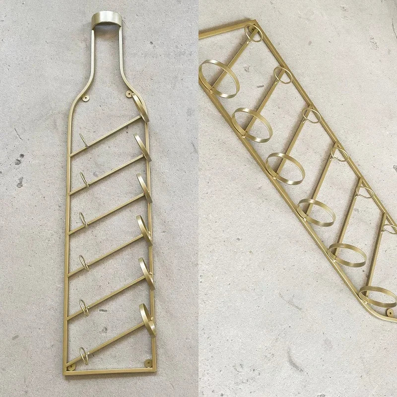 Simple Iron Art Wall Mounted Wine Rack Decorative Hanging Red Wine Holder Creative Home Decor Products Wine Basket/Stand