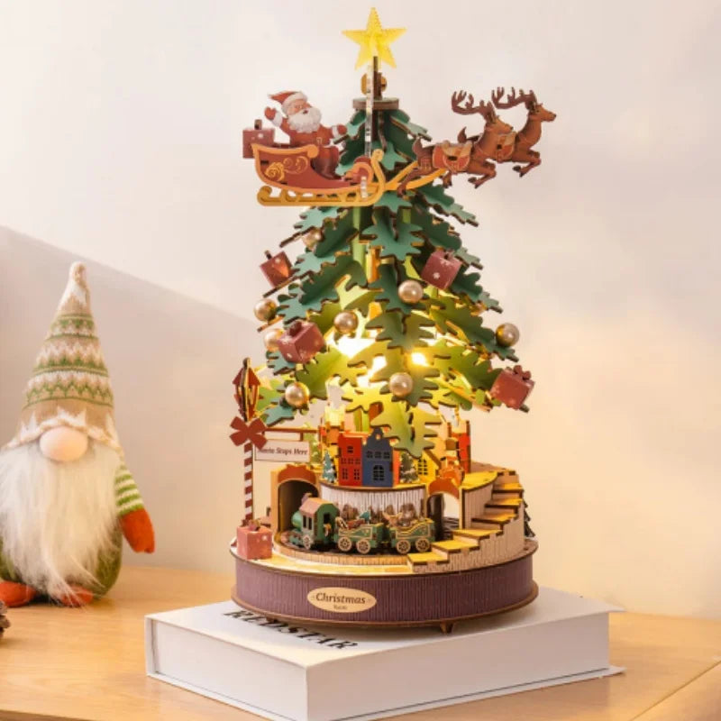 Robotime Music Box Christmas Melody Tree 3D Wooden Puzzle