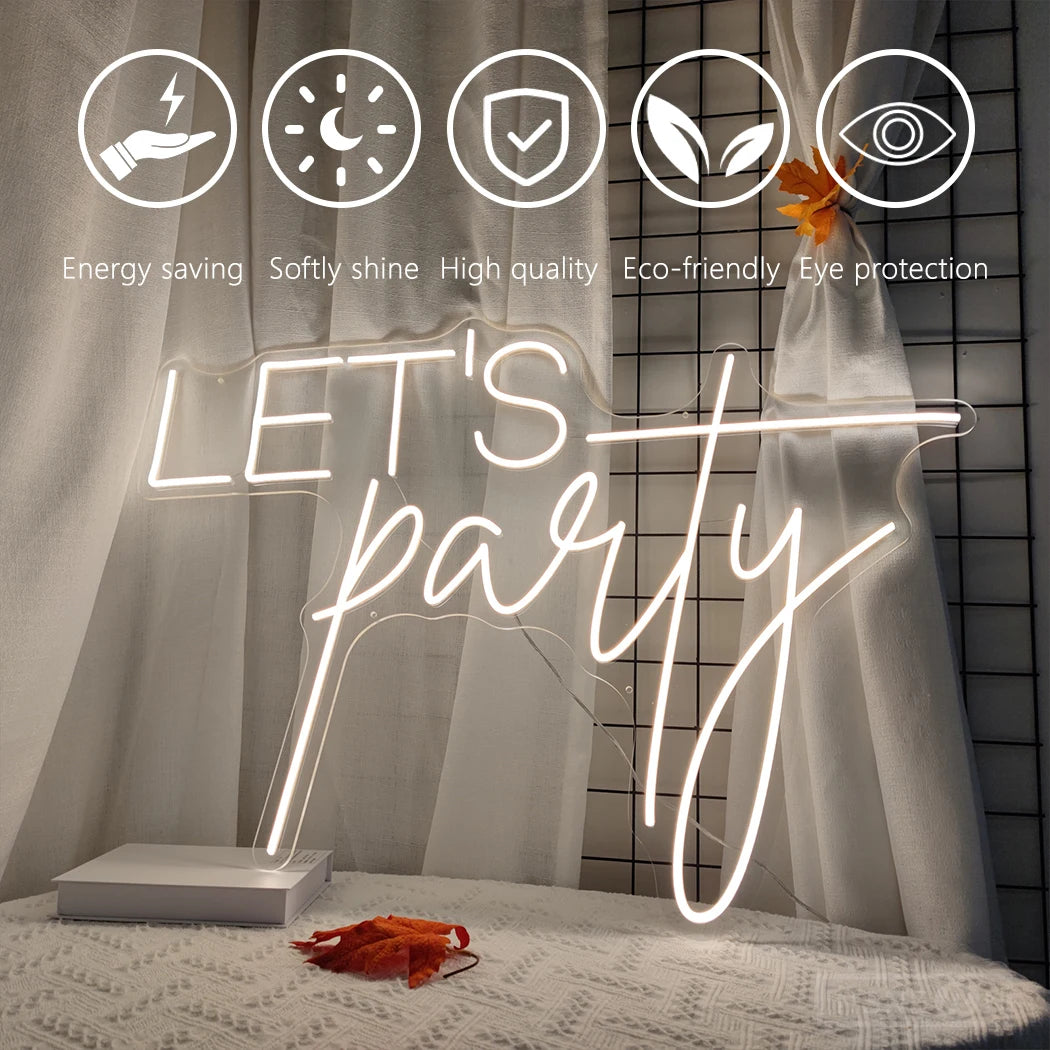 Lets Party Neon Led Sign