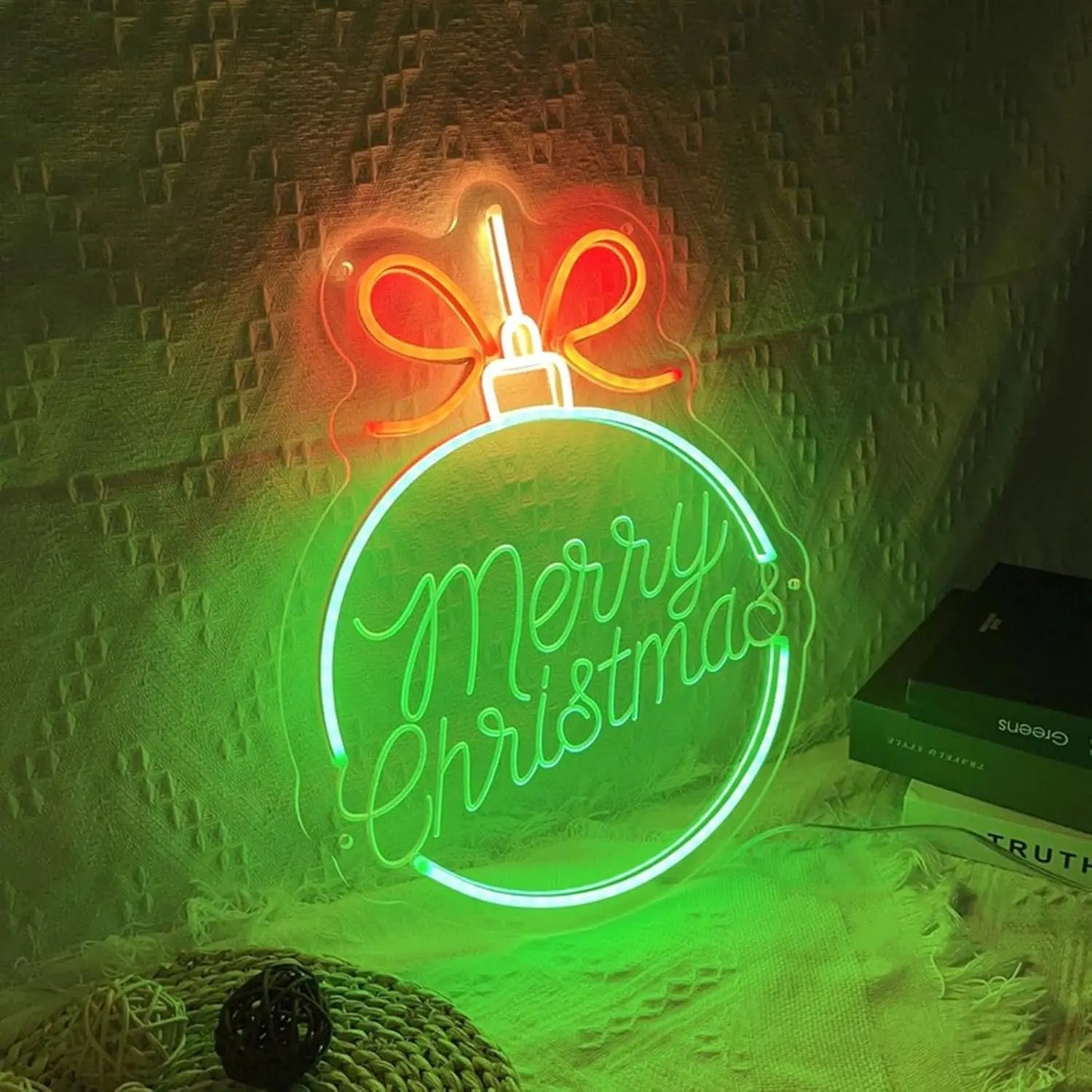 Merry Christmas Bauble Neon Sign