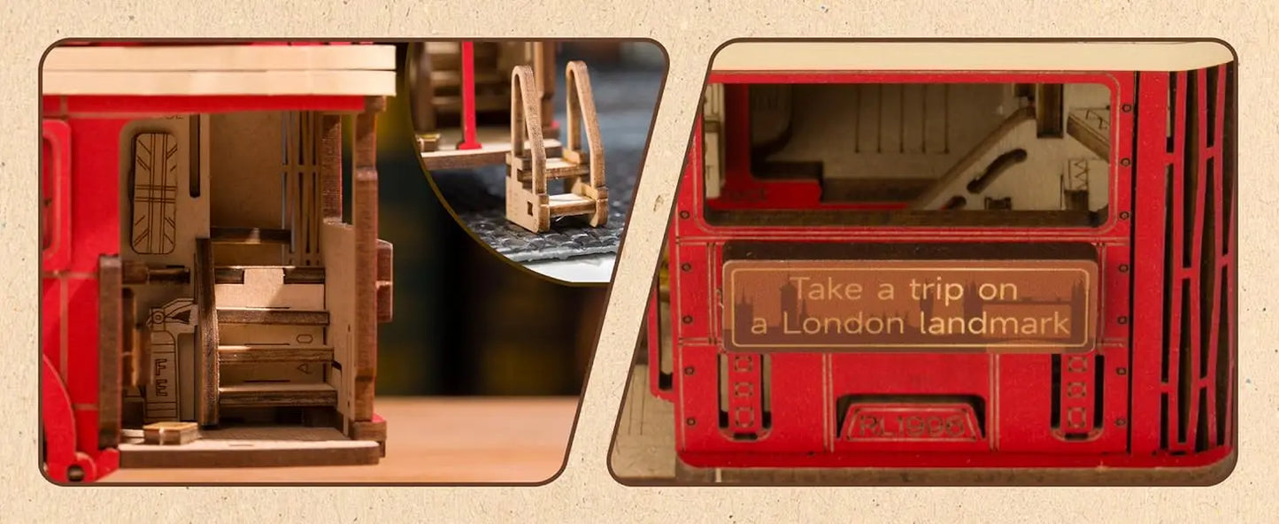 Robotime London Tour Bus 3D Wooden Puzzle