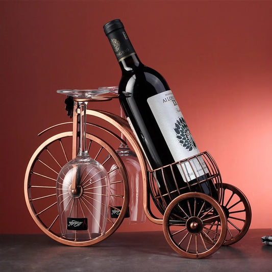 Metal Wine Rack Retro Tricycle
