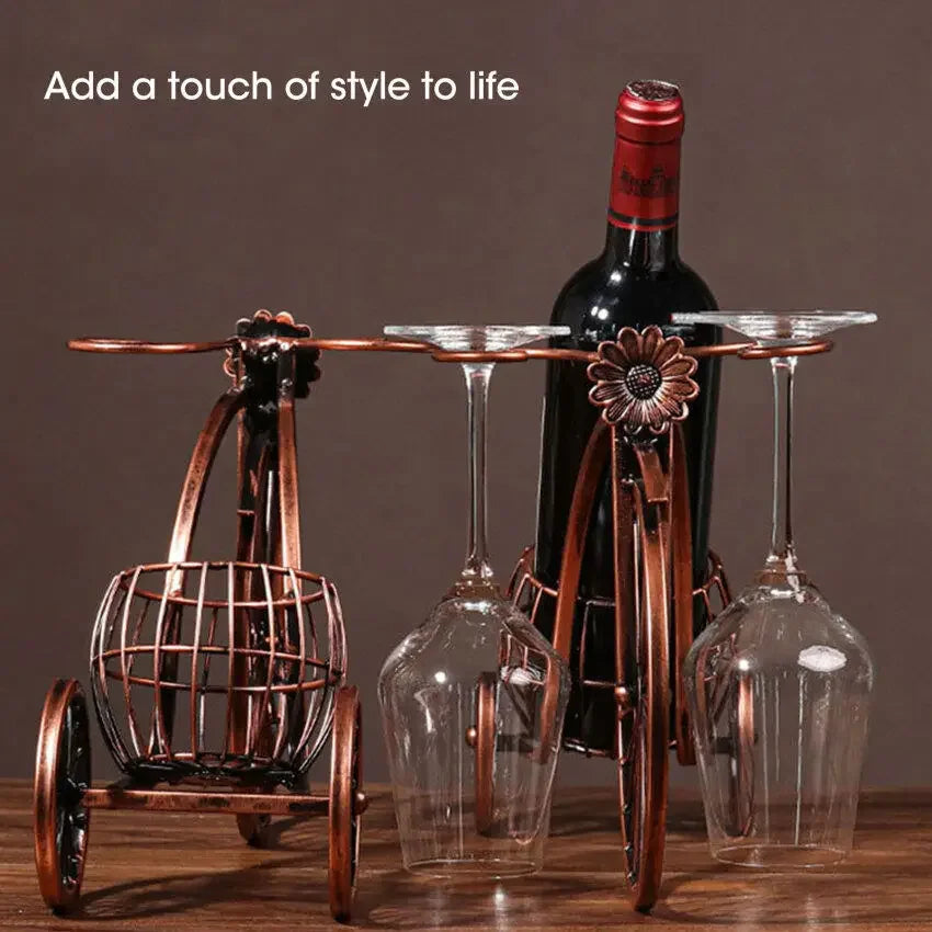 Vintage Wine Glass Bottle Rack European Style Tabletop Holder Space Saving Kitchen Bar Home Countertop Organizer Display Shelf