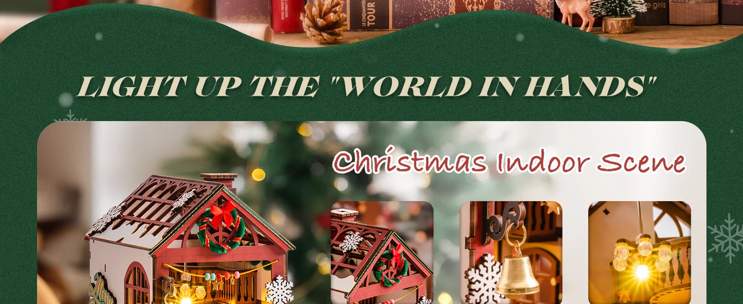 Robotime Book Nook Christmas House Kit