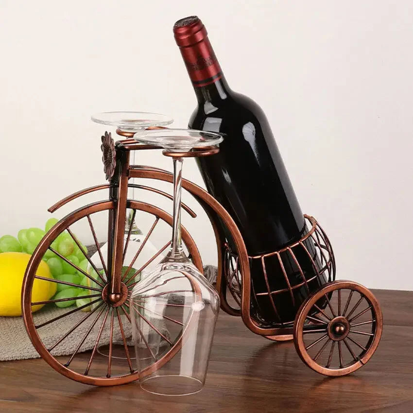 Vintage Wine Glass Bottle Rack European Style Tabletop Holder Space Saving Kitchen Bar Home Countertop Organizer Display Shelf