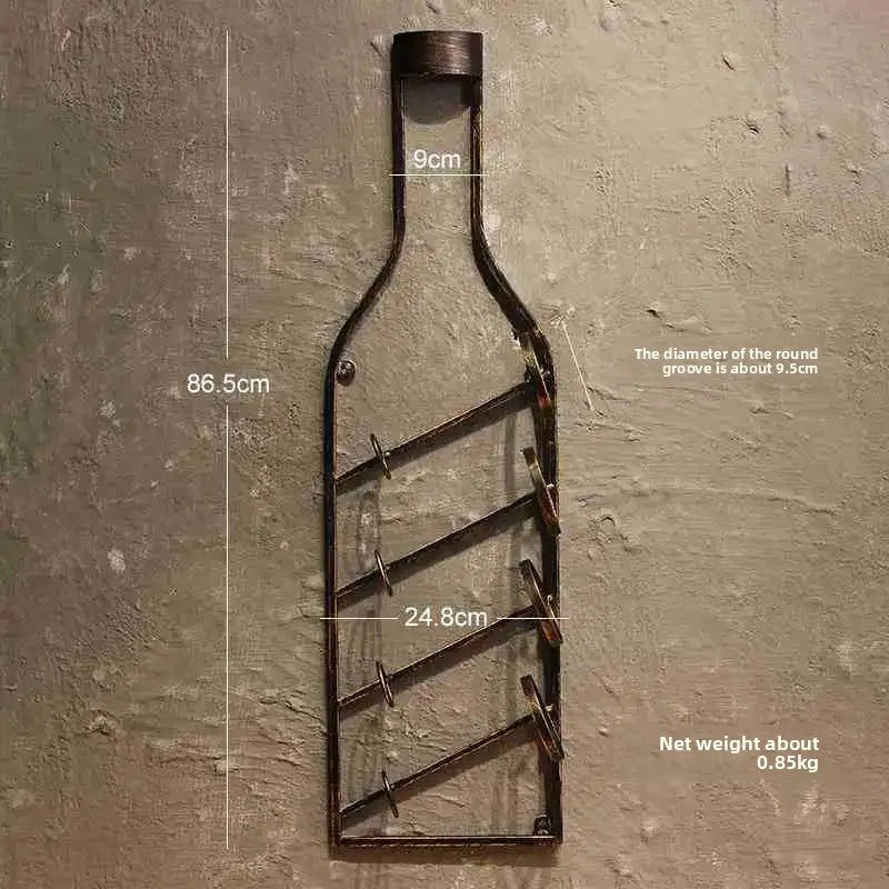 Simple Iron Art Wall Mounted Wine Rack Decorative Hanging Red Wine Holder Creative Home Decor Products Wine Basket/Stand