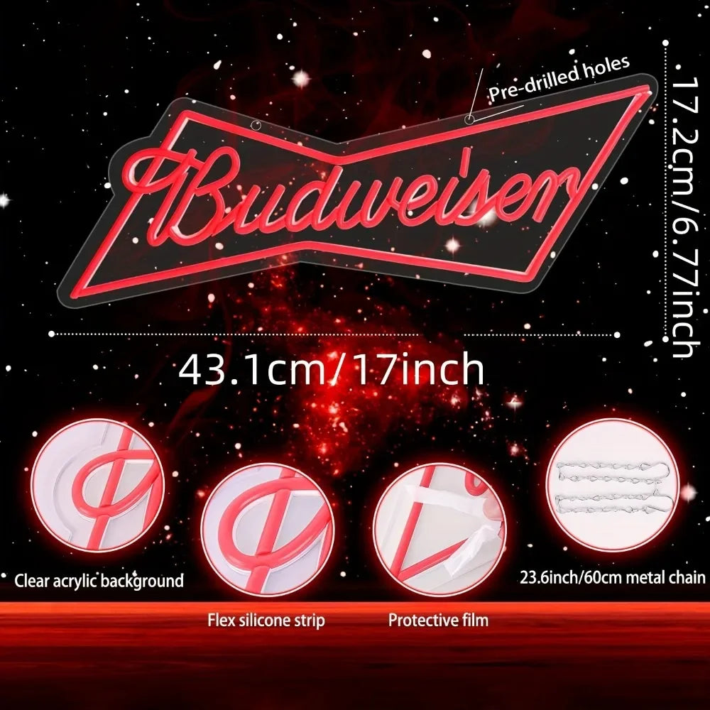 Budweiser Neon Led Home Bar Sign