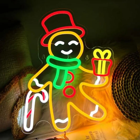 Gingerbread Man Christmas Neon Led Sign