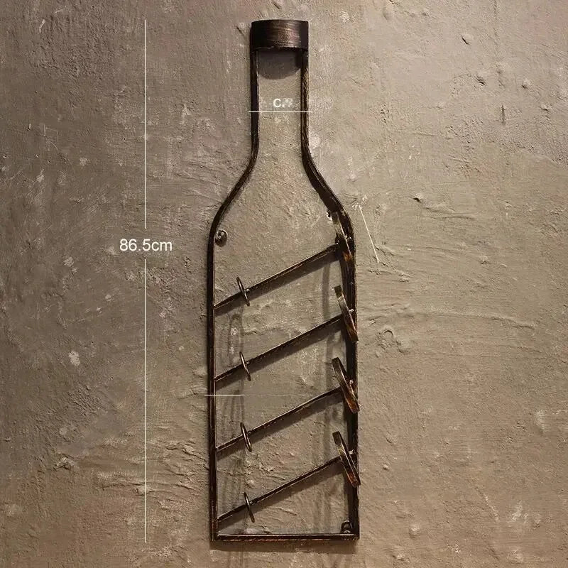 Simple Iron Art Wall Mounted Wine Rack Decorative Hanging Red Wine Holder Creative Home Decor Products Wine Basket/Stand