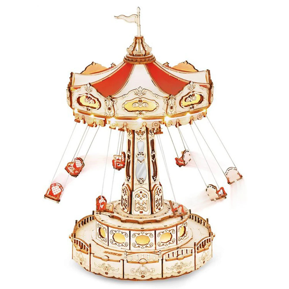 Roboitme Music Box Christmas Melody Swing 3D Wooden Puzzle