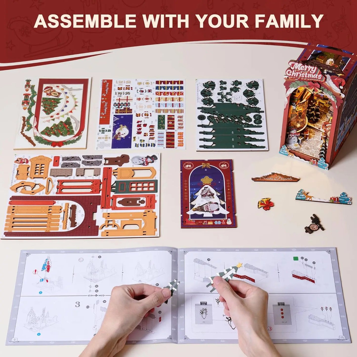 Robotime Book Nook Christmas House Kit