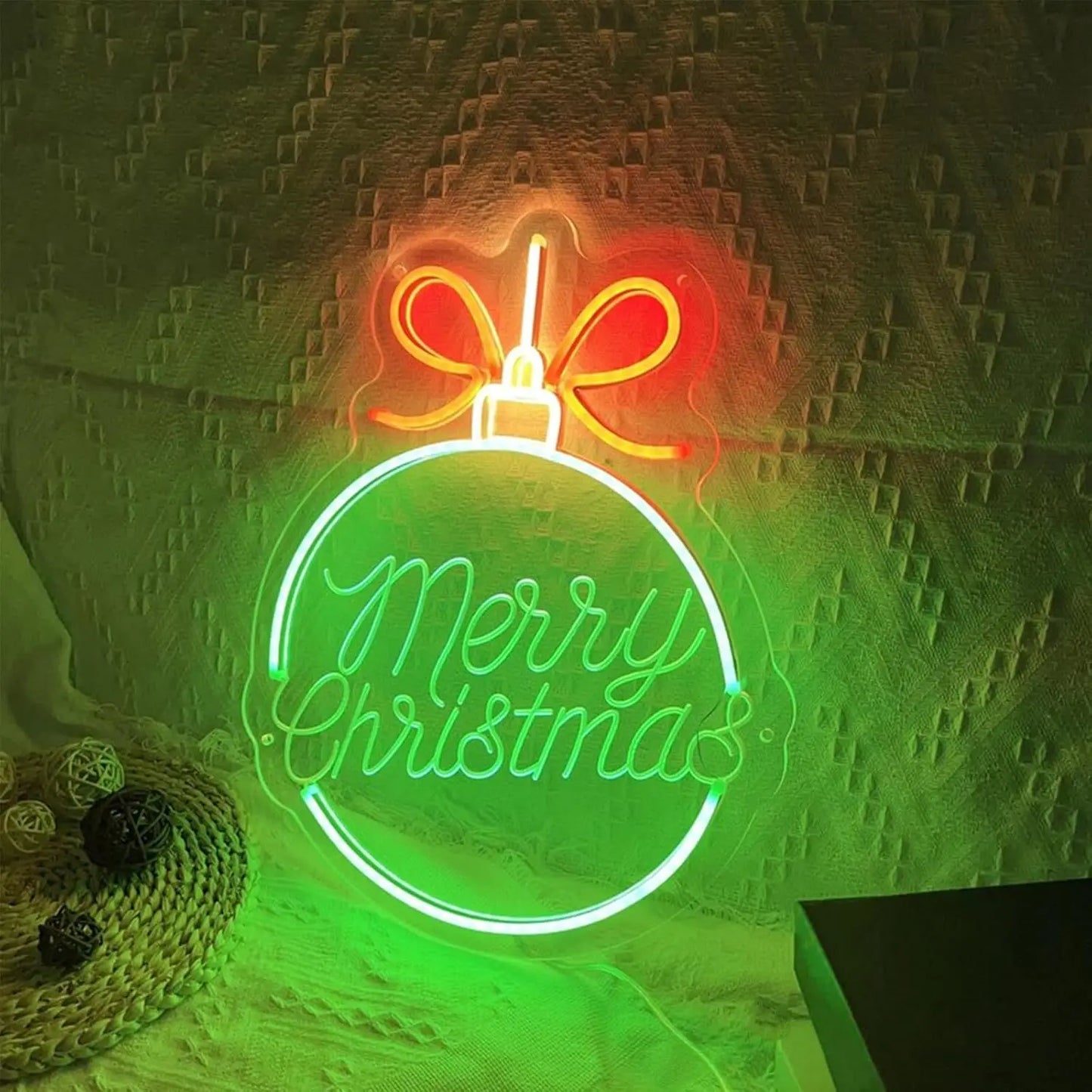 Merry Christmas Bauble Neon Sign