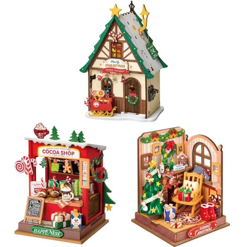 Robotime Miniature House Kit Decoration Christmas Fireplace