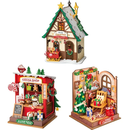 Robotime Miniature House Kit Decoration Christmas Fireplace