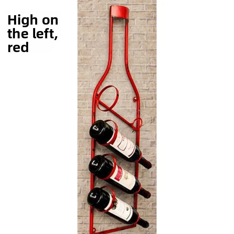 Simple Iron Art Wall Mounted Wine Rack Decorative Hanging Red Wine Holder Creative Home Decor Products Wine Basket/Stand