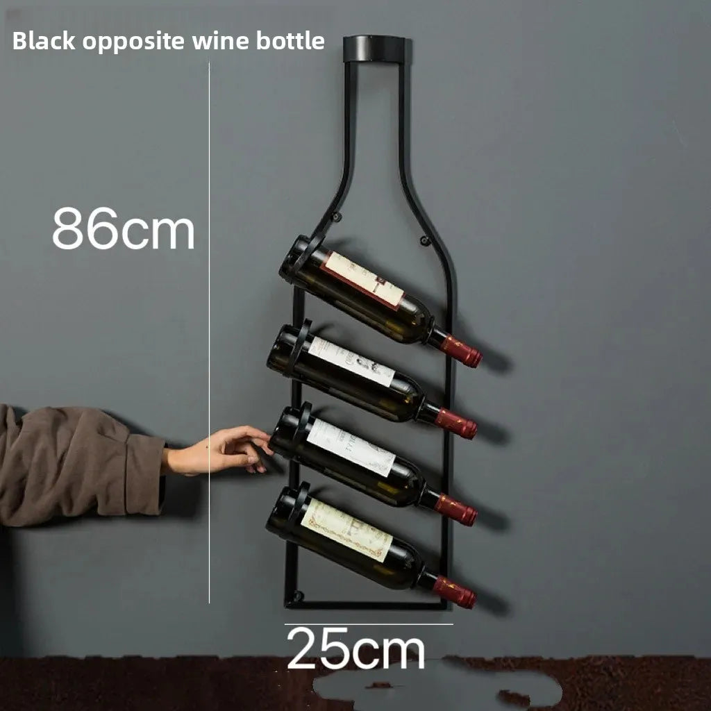 Simple Iron Art Wall Mounted Wine Rack Decorative Hanging Red Wine Holder Creative Home Decor Products Wine Basket/Stand