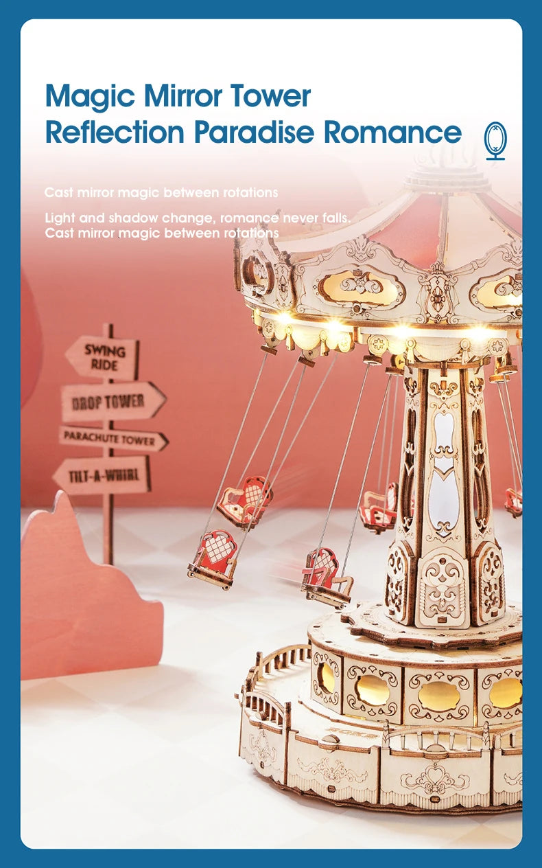 Roboitme Music Box Christmas Melody Swing 3D Wooden Puzzle