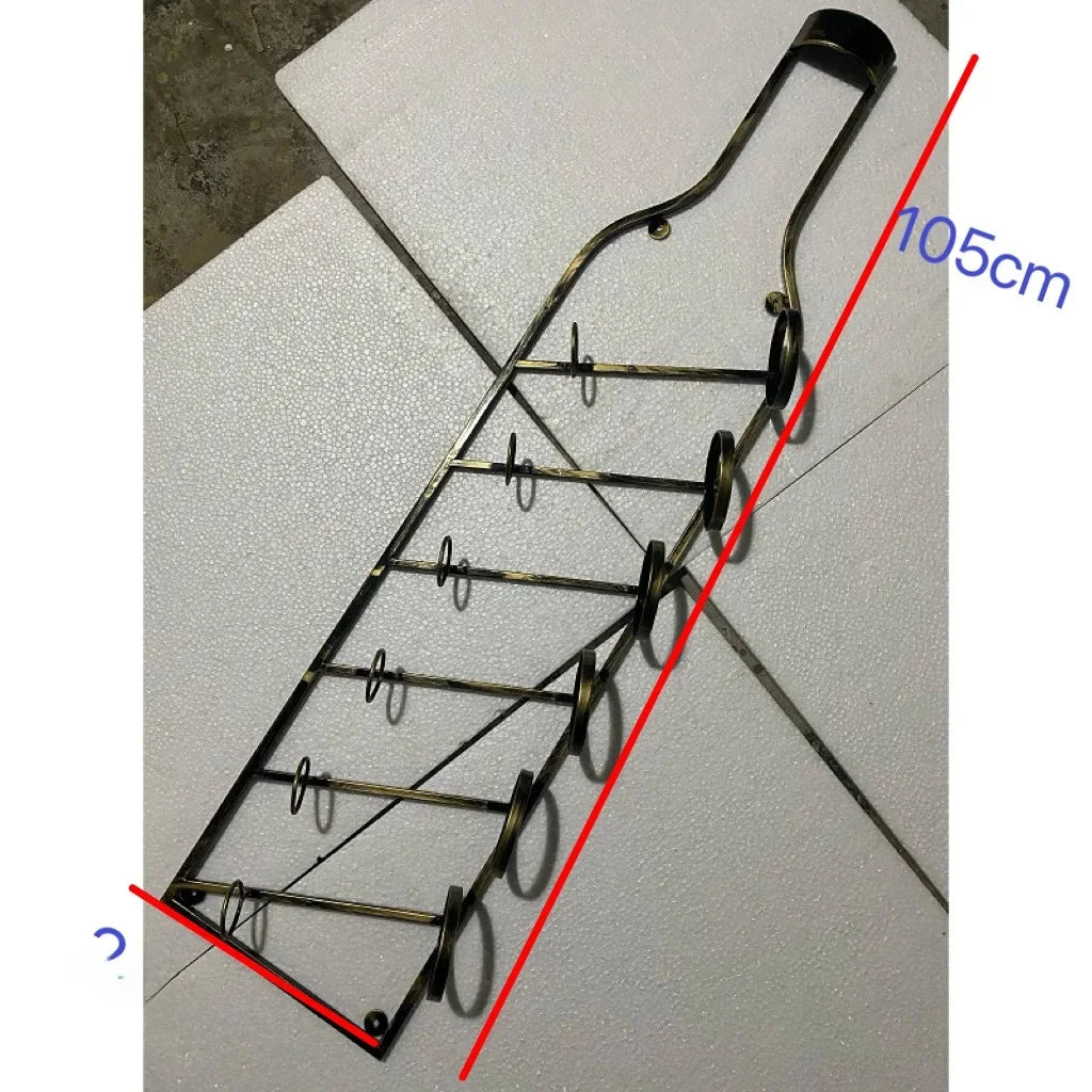 Simple Iron Art Wall Mounted Wine Rack Decorative Hanging Red Wine Holder Creative Home Decor Products Wine Basket/Stand