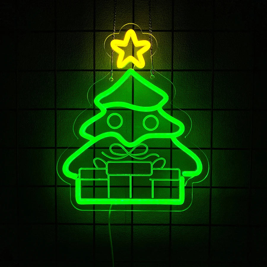 Merry Christmas, Joy and Christmas Tree Neon Signs